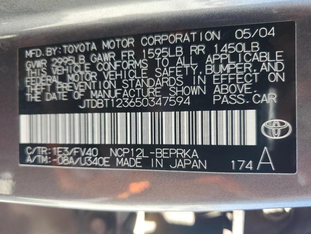 Photo 12 VIN: JTDBT123650347594 - TOYOTA ECHO 