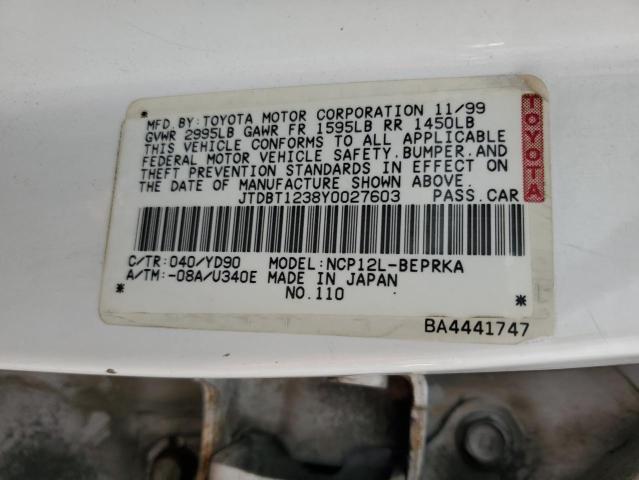 Photo 11 VIN: JTDBT1238Y0027603 - TOYOTA ECHO 