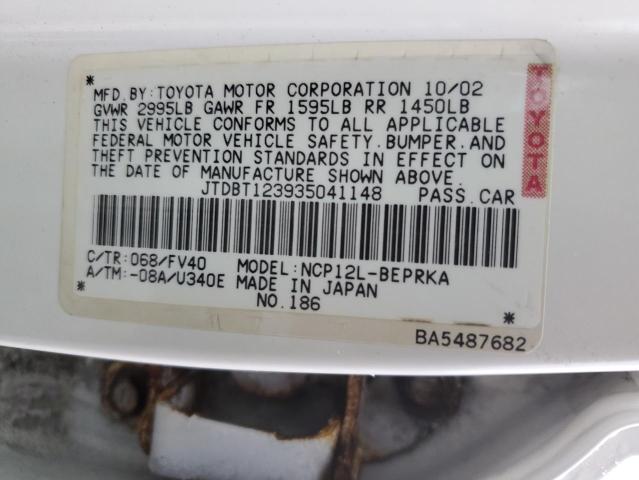 Photo 12 VIN: JTDBT123935041148 - TOYOTA ECHO 