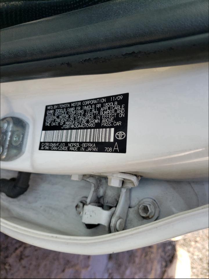 Photo 9 VIN: JTDBT4K30A4070980 - TOYOTA YARIS 