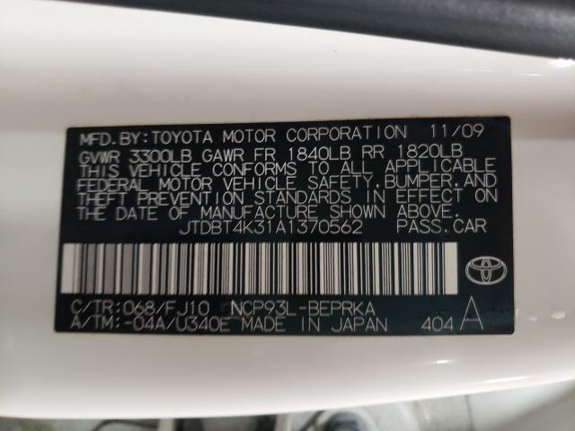 Photo 9 VIN: JTDBT4K31A1370562 - TOYOTA YARIS 