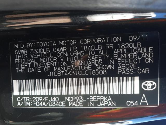 Photo 9 VIN: JTDBT4K31CL018508 - TOYOTA YARIS 