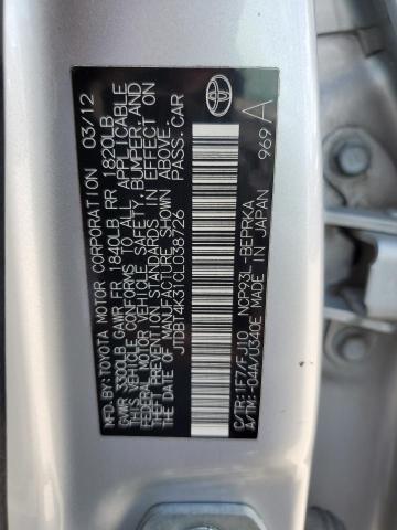 Photo 12 VIN: JTDBT4K31CL038726 - TOYOTA YARIS 