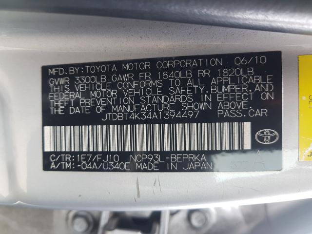 Photo 9 VIN: JTDBT4K34A1394497 - TOYOTA YARIS 