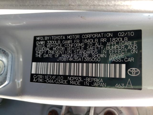 Photo 9 VIN: JTDBT4K35A1385050 - TOYOTA YARIS 