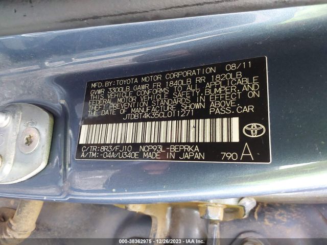 Photo 8 VIN: JTDBT4K35CL011271 - TOYOTA YARIS 