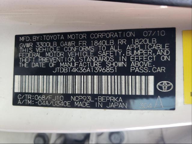 Photo 9 VIN: JTDBT4K36A1396851 - TOYOTA YARIS 