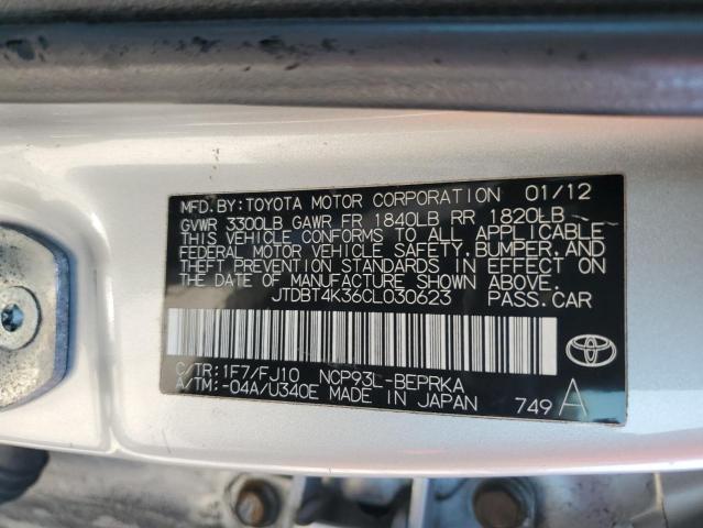 Photo 11 VIN: JTDBT4K36CL030623 - TOYOTA YARIS 