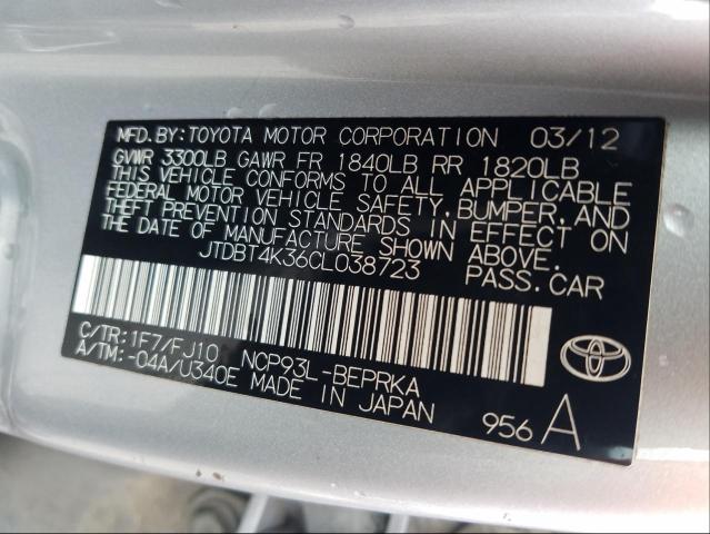 Photo 9 VIN: JTDBT4K36CL038723 - TOYOTA YARIS 