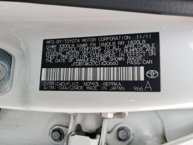 Photo 11 VIN: JTDBT4K37C1420660 - TOYOTA YARIS 