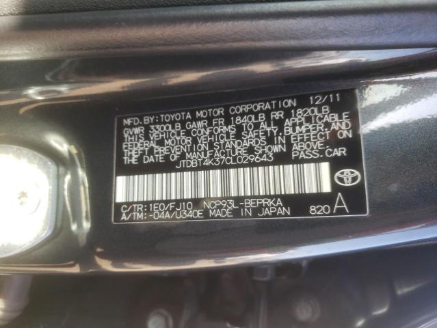 Photo 9 VIN: JTDBT4K37CL029643 - TOYOTA YARIS 