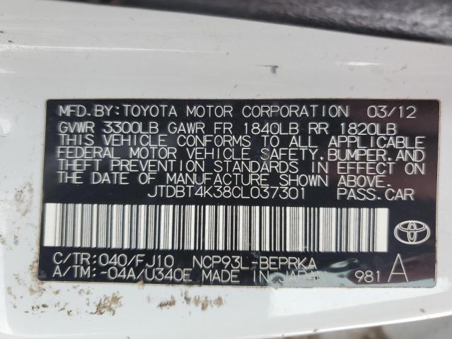 Photo 11 VIN: JTDBT4K38CL037301 - TOYOTA YARIS 