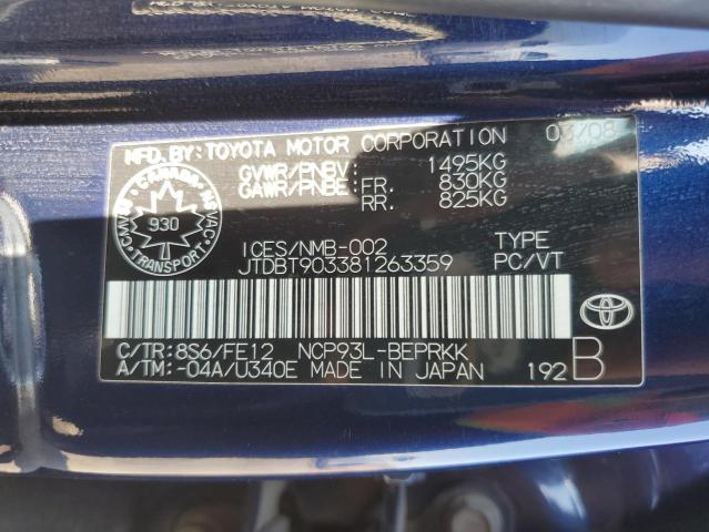 Photo 12 VIN: JTDBT903381263359 - TOYOTA YARIS 