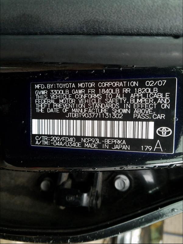 Photo 9 VIN: JTDBT903771131302 - TOYOTA YARIS 