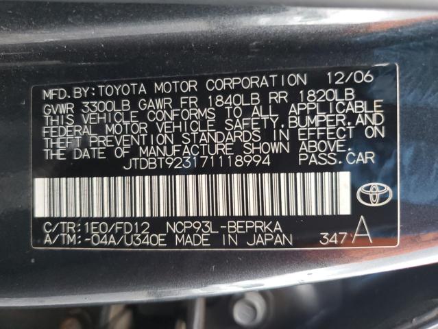 Photo 12 VIN: JTDBT923171118994 - TOYOTA YARIS 