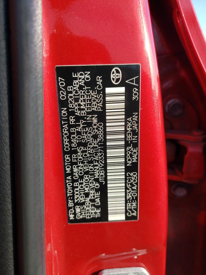 Photo 11 VIN: JTDBT923371138860 - TOYOTA YARIS 