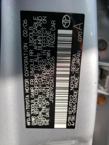 Photo 12 VIN: JTDBT923471002236 - TOYOTA YARIS 