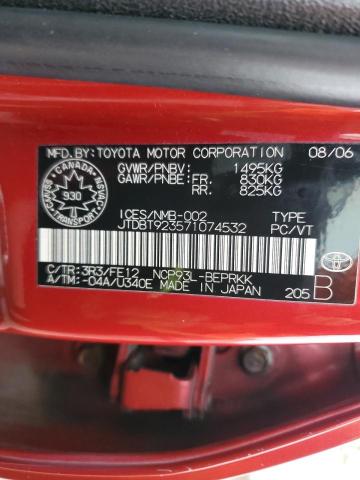 Photo 12 VIN: JTDBT923571074532 - TOYOTA YARIS 