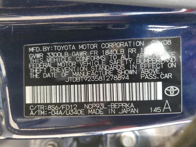 Photo 11 VIN: JTDBT923581278894 - TOYOTA YARIS 