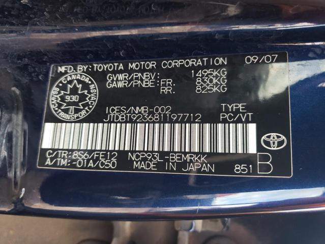 Photo 12 VIN: JTDBT923681197712 - TOYOTA YARIS 