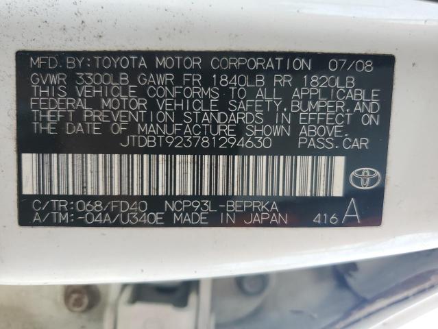 Photo 11 VIN: JTDBT923781294630 - TOYOTA YARIS 