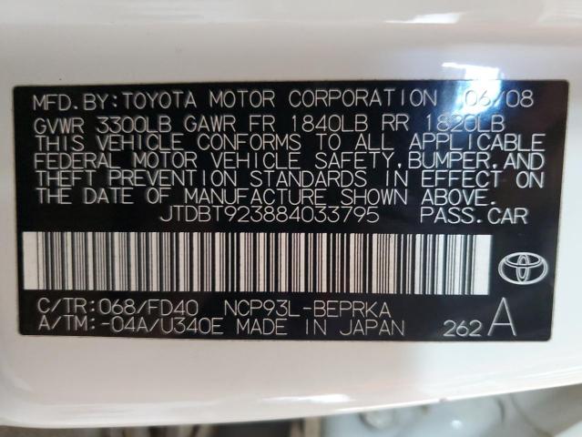 Photo 12 VIN: JTDBT923884033795 - TOYOTA YARIS 