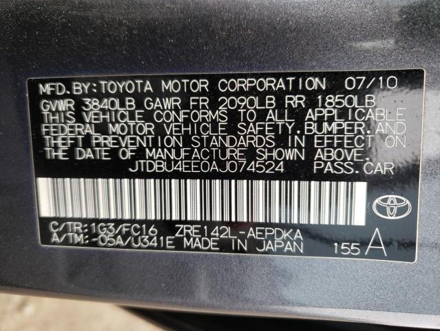 Photo 9 VIN: JTDBU4EE0AJ074524 - TOYOTA COROLLA BA 