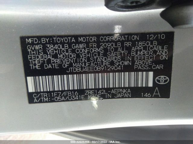 Photo 8 VIN: JTDBU4EE0B9129041 - TOYOTA COROLLA 