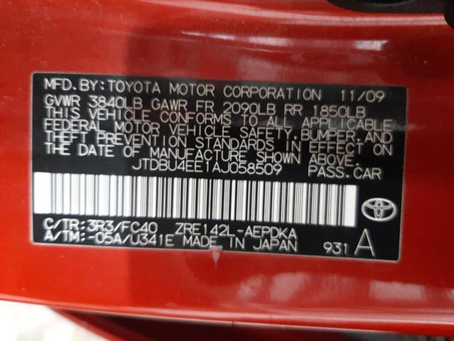 Photo 9 VIN: JTDBU4EE1AJ058509 - TOYOTA COROLLA BA 