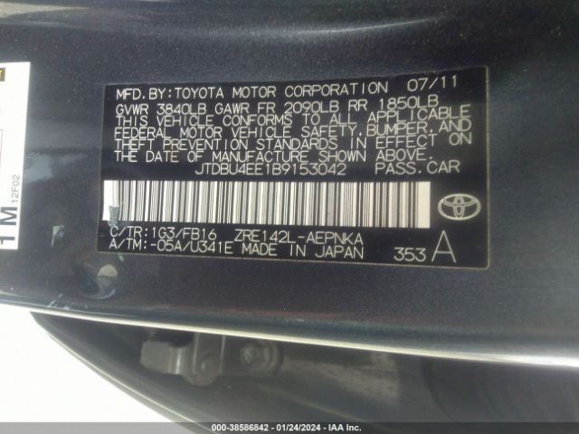 Photo 8 VIN: JTDBU4EE1B9153042 - TOYOTA COROLLA 