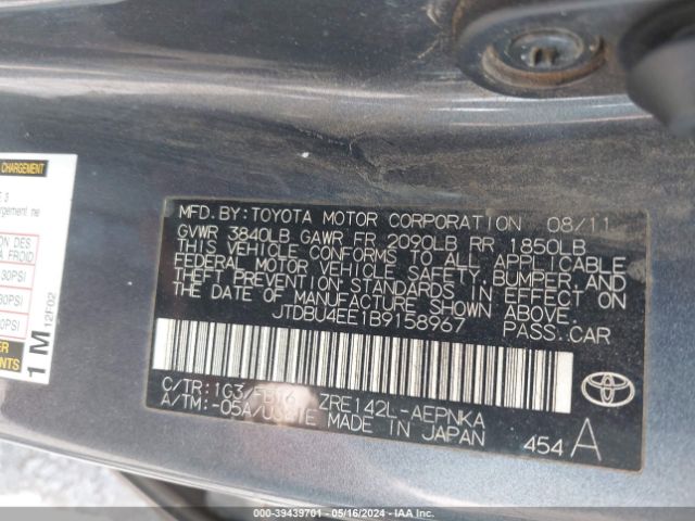 Photo 8 VIN: JTDBU4EE1B9158967 - TOYOTA COROLLA 