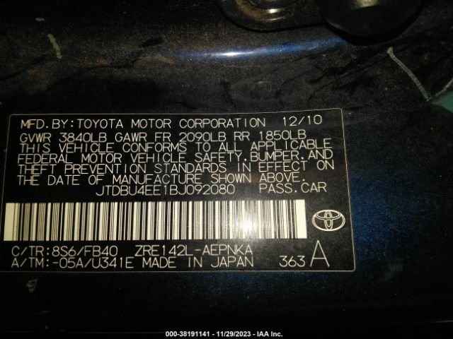 Photo 8 VIN: JTDBU4EE1BJ092080 - TOYOTA COROLLA 