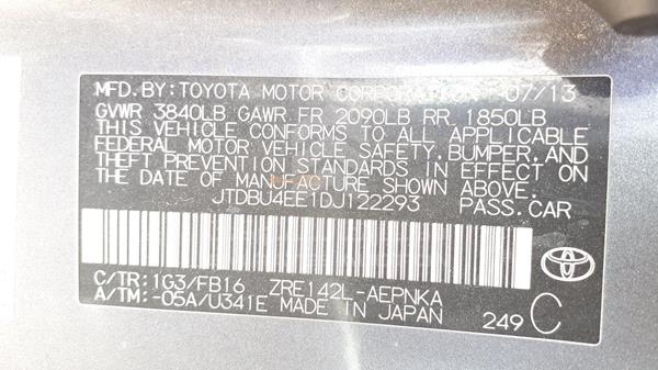 Photo 1 VIN: JTDBU4EE1DJ122293 - TOYOTA COROLLA 