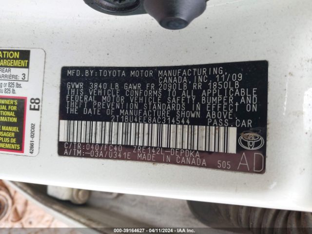 Photo 8 VIN: JTDBU4EE2AJ086433 - TOYOTA COROLLA 