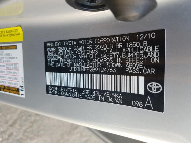 Photo 9 VIN: JTDBU4EE2B9124763 - TOYOTA COROLLA BA 