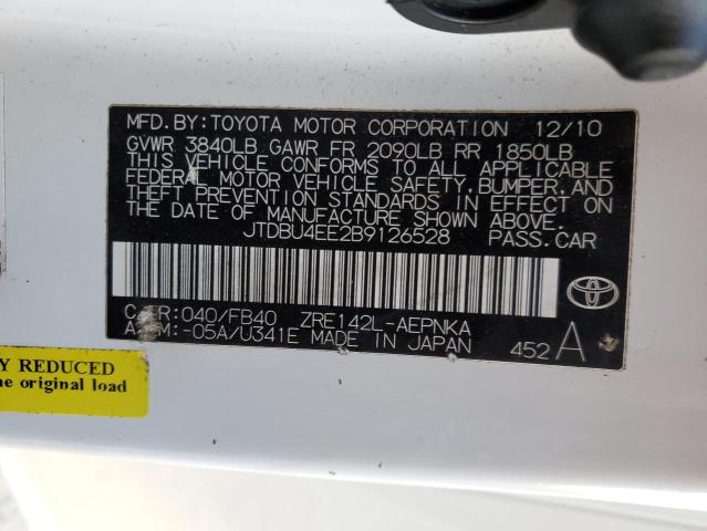 Photo 11 VIN: JTDBU4EE2B9126528 - TOYOTA COROLLA BA 