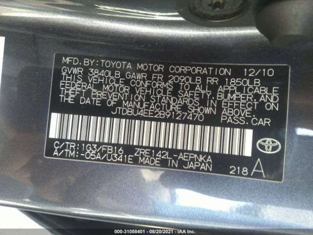 Photo 8 VIN: JTDBU4EE2B9127470 - TOYOTA COROLLA 