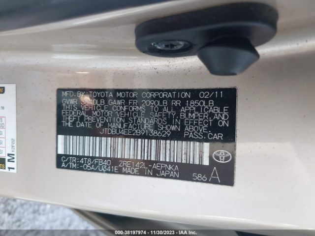 Photo 8 VIN: JTDBU4EE2B9138629 - TOYOTA COROLLA 