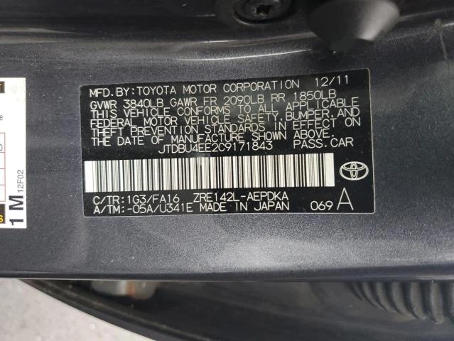 Photo 11 VIN: JTDBU4EE2C9171843 - TOYOTA COROLLA BA 