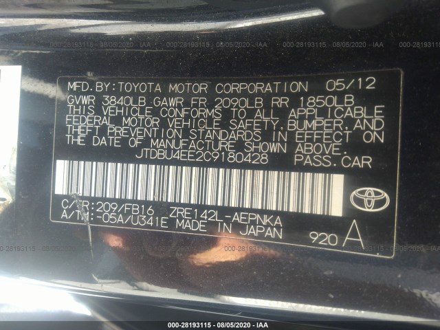 Photo 8 VIN: JTDBU4EE2C9180428 - TOYOTA COROLLA 