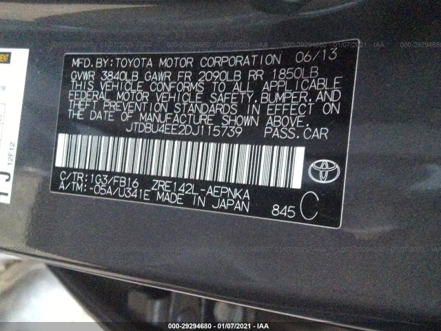 Photo 8 VIN: JTDBU4EE2DJ115739 - TOYOTA COROLLA 