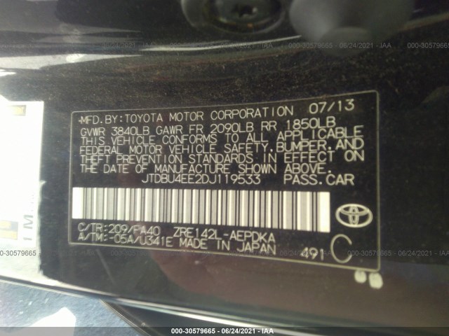 Photo 8 VIN: JTDBU4EE2DJ119533 - TOYOTA COROLLA 