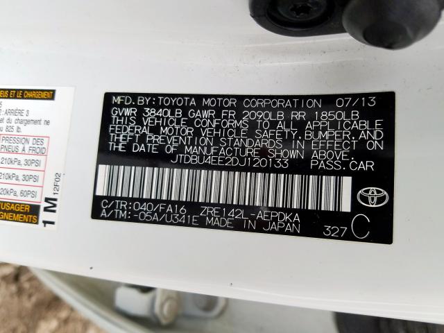 Photo 9 VIN: JTDBU4EE2DJ120133 - TOYOTA COROLLA BA 