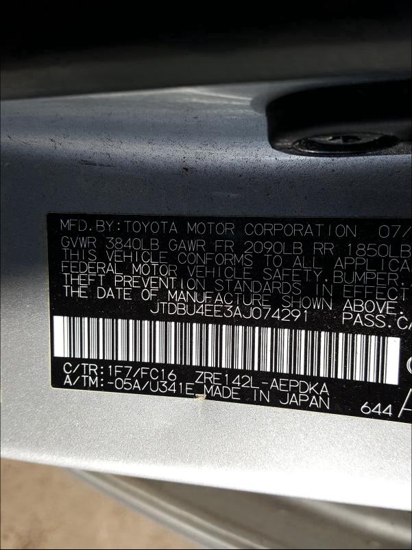 Photo 9 VIN: JTDBU4EE3AJ074291 - TOYOTA COROLLA BA 