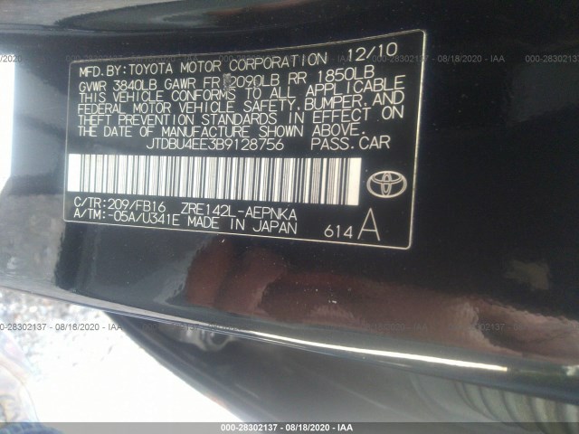 Photo 8 VIN: JTDBU4EE3B9128756 - TOYOTA COROLLA 