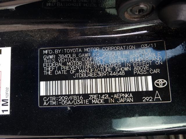 Photo 9 VIN: JTDBU4EE3B9144648 - TOYOTA COROLLA BA 