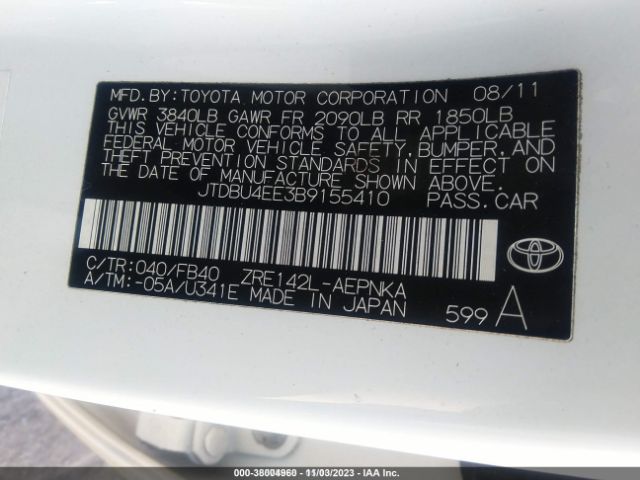 Photo 8 VIN: JTDBU4EE3B9155410 - TOYOTA COROLLA 