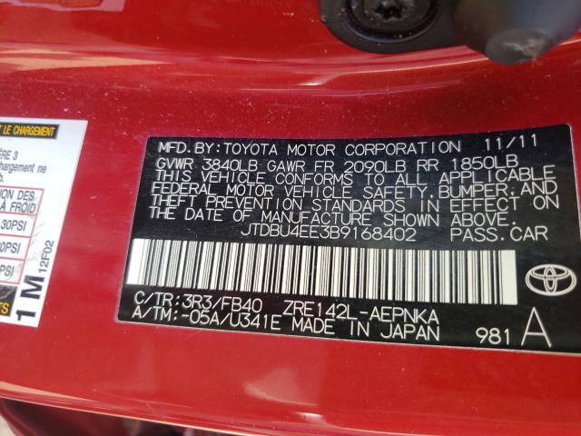 Photo 9 VIN: JTDBU4EE3B9168402 - TOYOTA COROLLA BA 