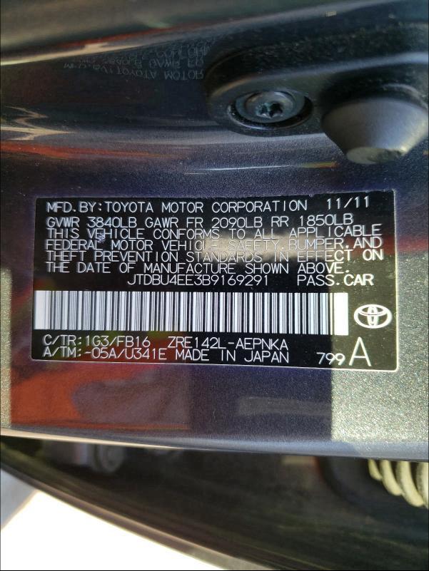 Photo 9 VIN: JTDBU4EE3B9169291 - TOYOTA COROLLA BA 