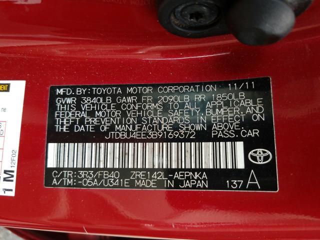 Photo 9 VIN: JTDBU4EE3B9169372 - TOYOTA COROLLA BA 